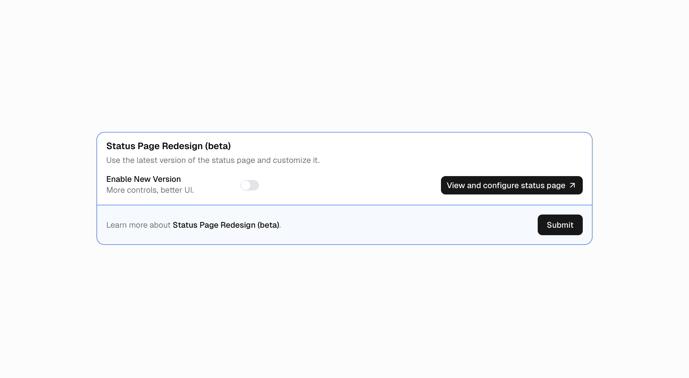 Status page redesign (beta)